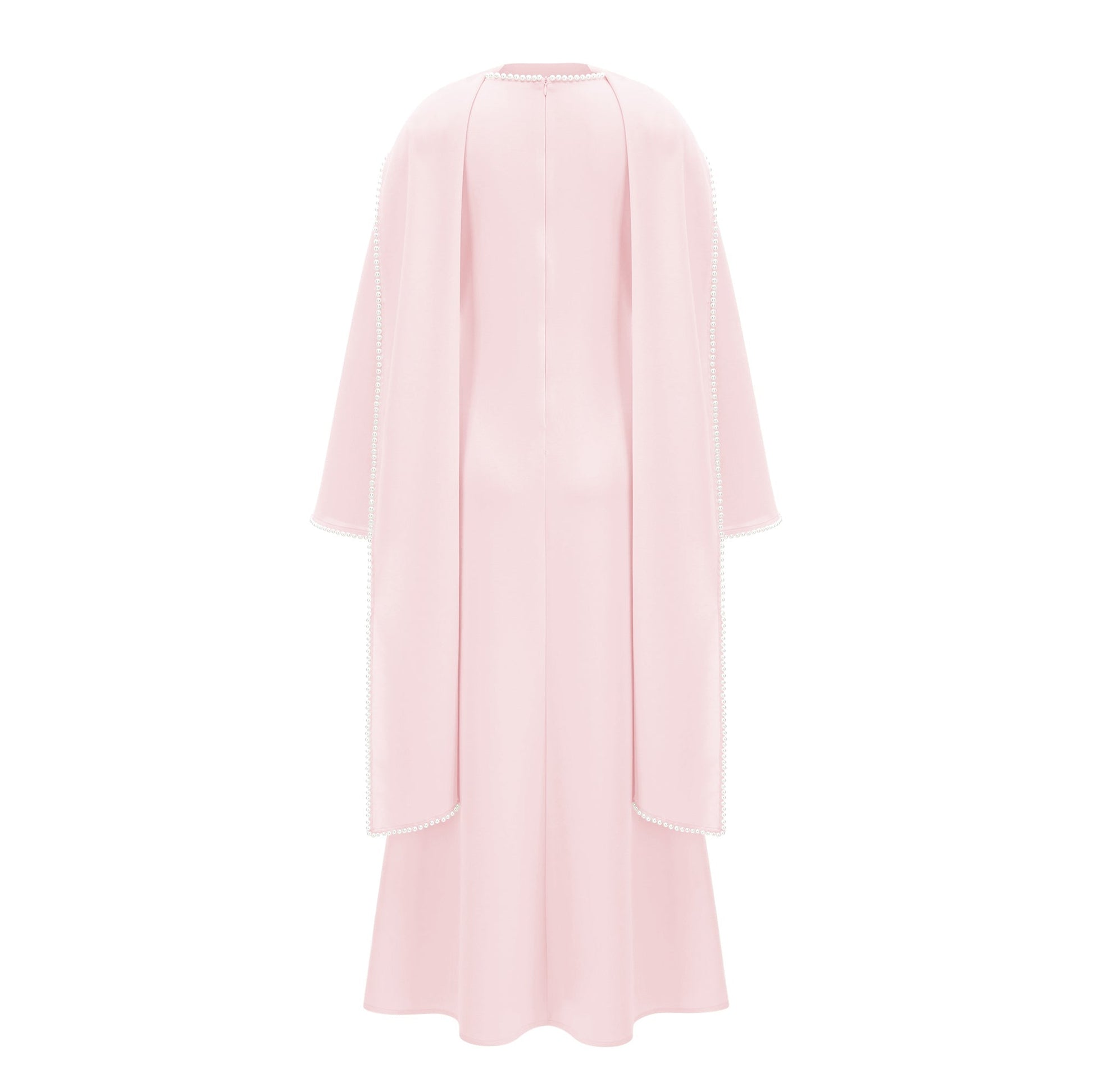 Piroska Pink Pearl Trim Shawl Detail Maxi Dress - Montaracrest