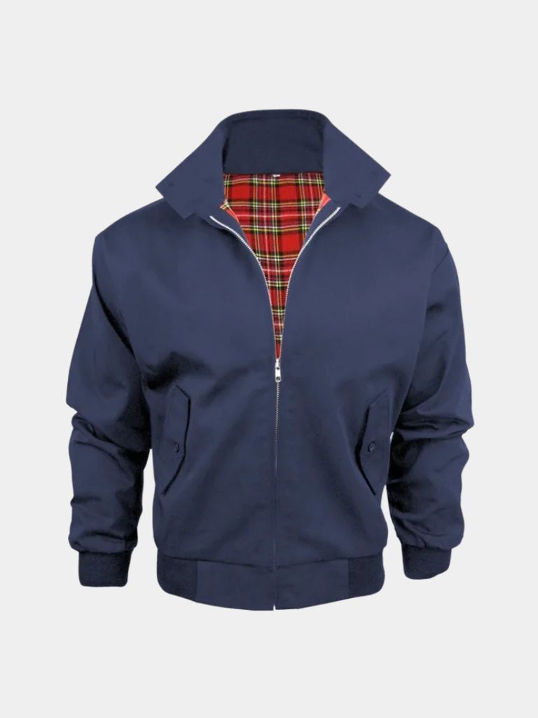 Montaracrest Britannia Classica jacket in dark fabric, featuring a tailored fit with front pockets and stylish collar detail.