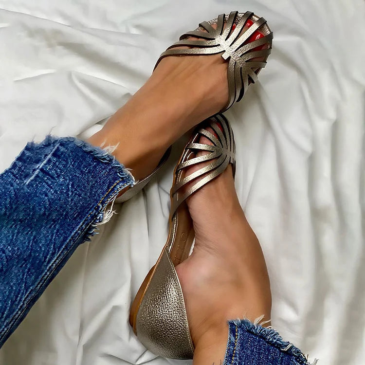 BALLERINE INTAGLIATE OPEN TOE - Montaracrest