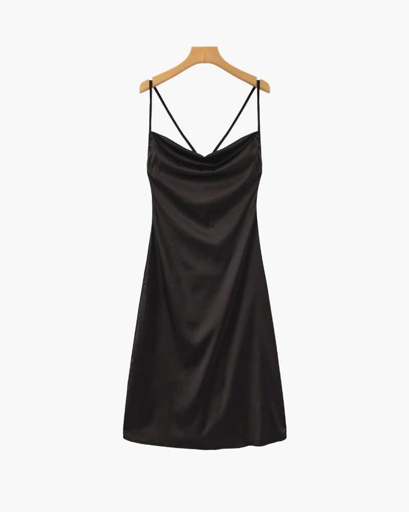 Elegant Montaracrest Ravelli Milano silk slip dress with flowing fabric and delicate design, perfect for sophisticated occasions.