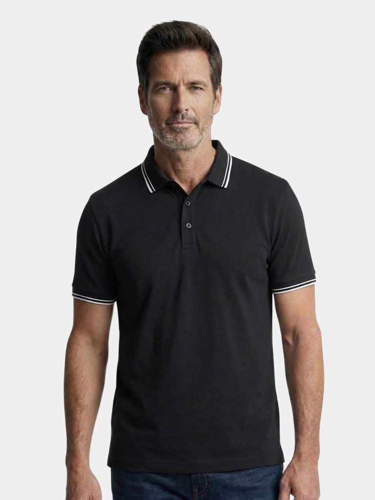 Montaracrest polo with obsidian trim, featuring a classic fit and detailed finish, shown in the 31.jpg image.
