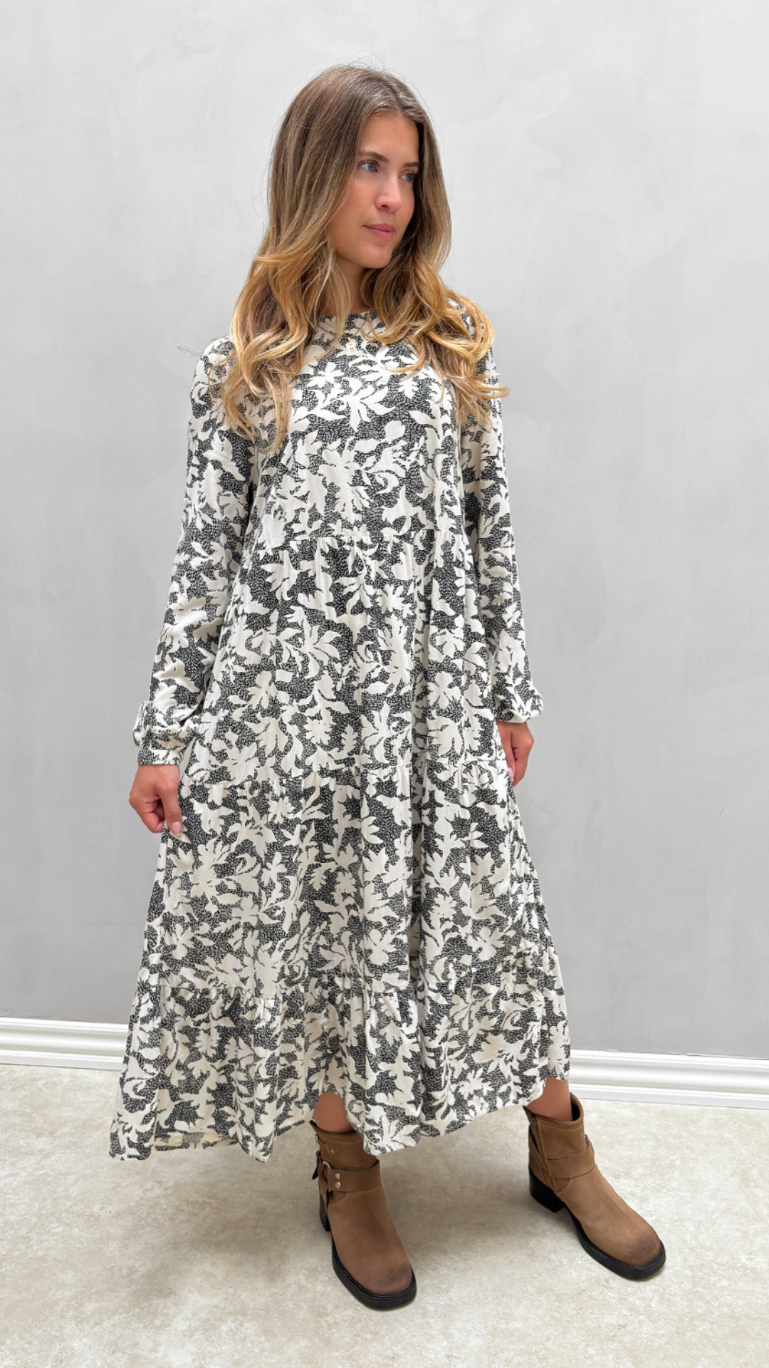 Mila Black Flowers Cloud Dress - Montaracrest
