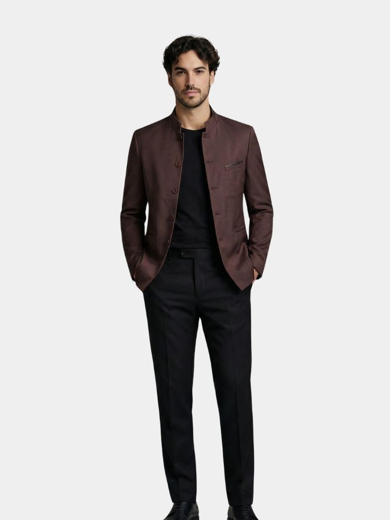Elegant Montaracrest jacket with a tailored collar, showcasing a sleek, stylish design perfect for formal or casual wear.