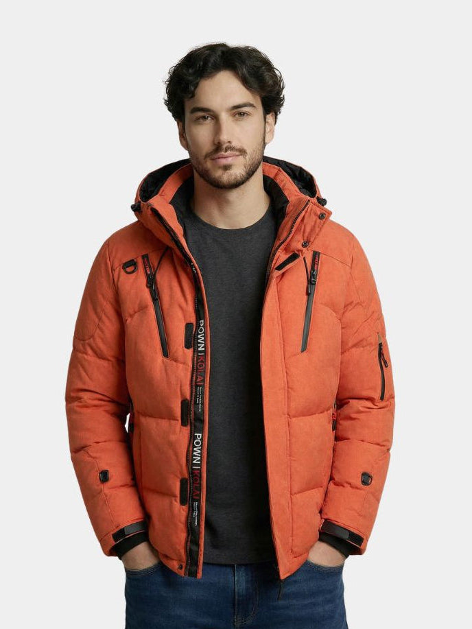 Montaracrest Giacca Puffer Essenziale jas in black, padded winter jacket with hood and zip closure, front pockets, stylish and warm.