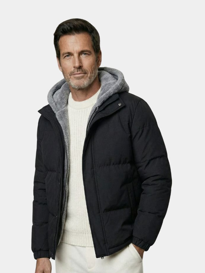Montaracrest Giacca Puffer Summit jacket in black, featuring a padded design and high collar, perfect for cold weather.