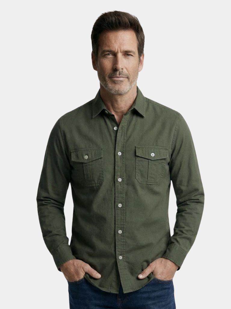 Montaracrest vintage long-sleeve shirt for men, featuring a classic design and button-down front in soft fabric.