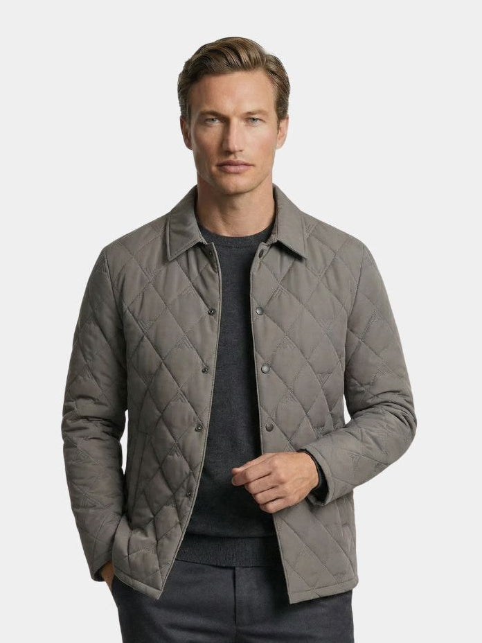 Luxury layered jacket by Montaracrest, stylish and warm men's jas with a modern design and high-quality fabric.
