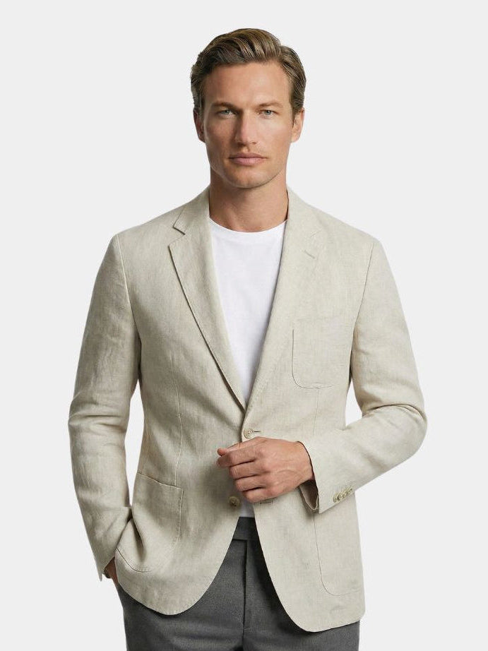 Montaracrest Gianni summer blazer in lightweight fabric, featuring a stylish, tailored fit with a classic lapel and button closure.