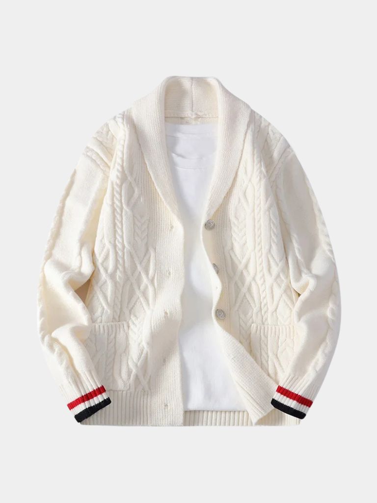 Montaracrest maglione con collo a sciarpa, in tessuto morbido, in una tonalità neutra, mostra il design caldo e elegante.