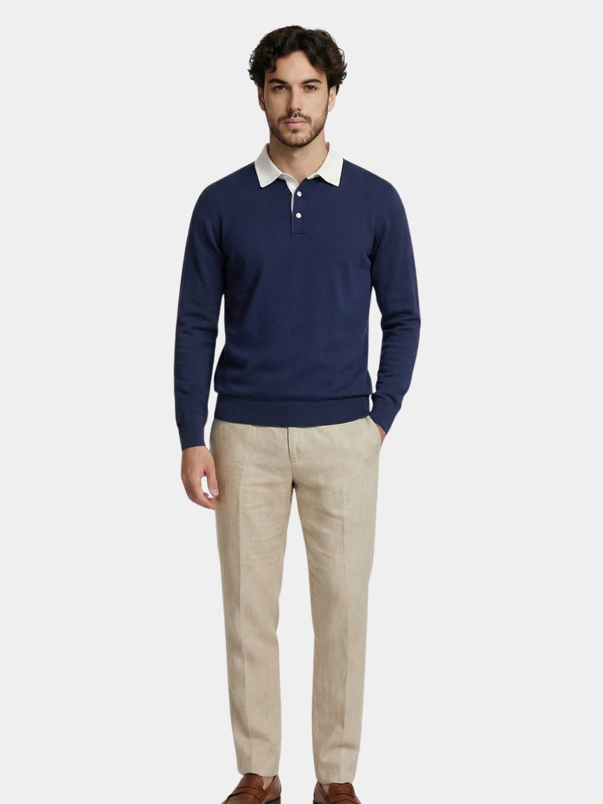 Montaracrest Polo Essenziale in classic polo style, featuring a collared neckline and button placket, in a neutral color.