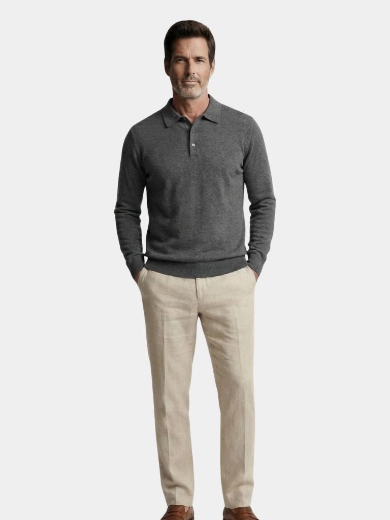 Montaracrest pullover polo in wool with buttons, featuring a classic design and ribbed collar, suitable for casual or smart wear.