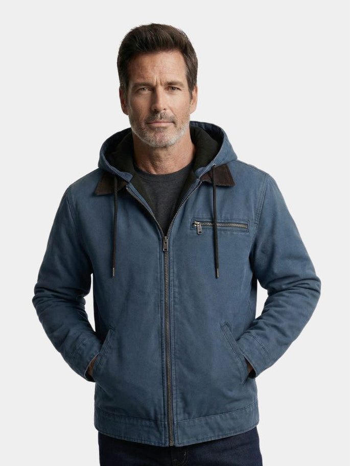 Montaracrest Giacca Essenziale con Cappuccio, casual jacket with hood, shown in a front view on a plain background.