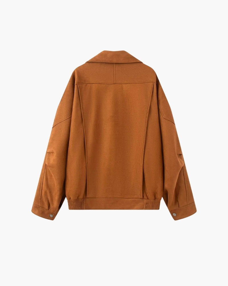 Giacca Vintage Drappeggiata Effetto Suede