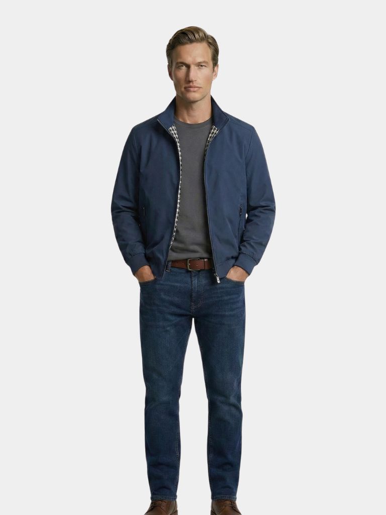 Casual plain bomber jacket by Montaracrest, lightweight men's jas with a sleek, minimalist design and comfortable fit.
