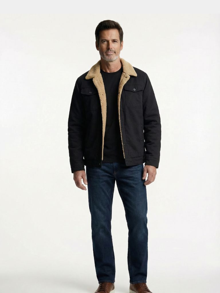 Montaracrest vintage pile bomber jacket, casual jas with textured fabric and ribbed cuffs, stylish and warm outerwear.