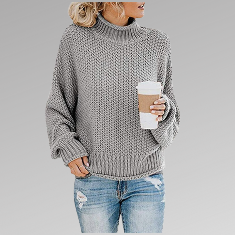 Fenna™ | Maglione a Collo Alto in Maglia Grossa