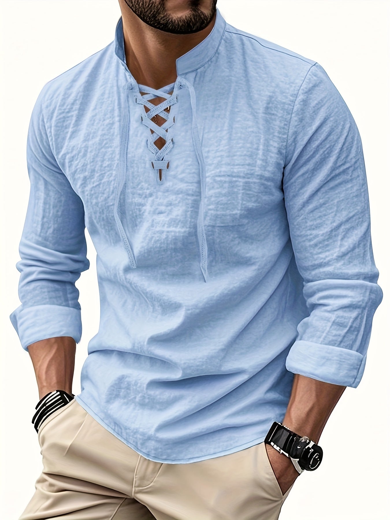 Montara & Crest V-Neck shirt in soft fabric, featuring a classic V neckline and clean design, displayed on a white background.