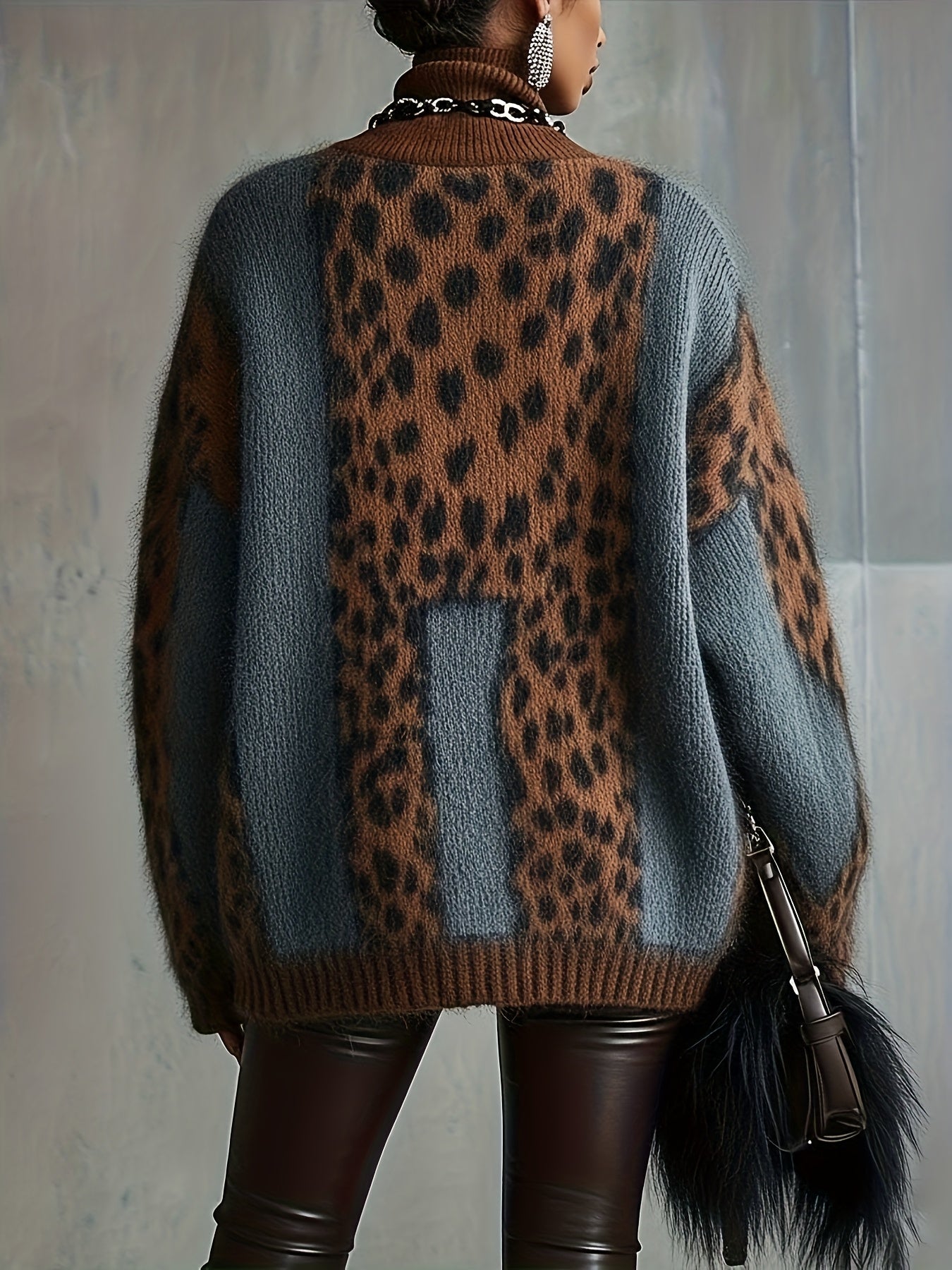 Montaracrest women's winter high-neck sweater, “Sentirsi a Posto” in warm, cozy knit fabric with a stylish high collar.