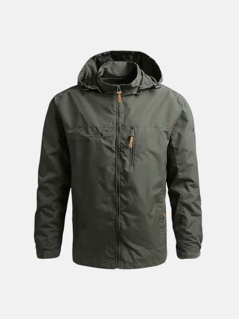 Montaracrest waterproof tactical jacket for expeditions, shown in a durable, weather-resistant design with multiple pockets and adjustable features.