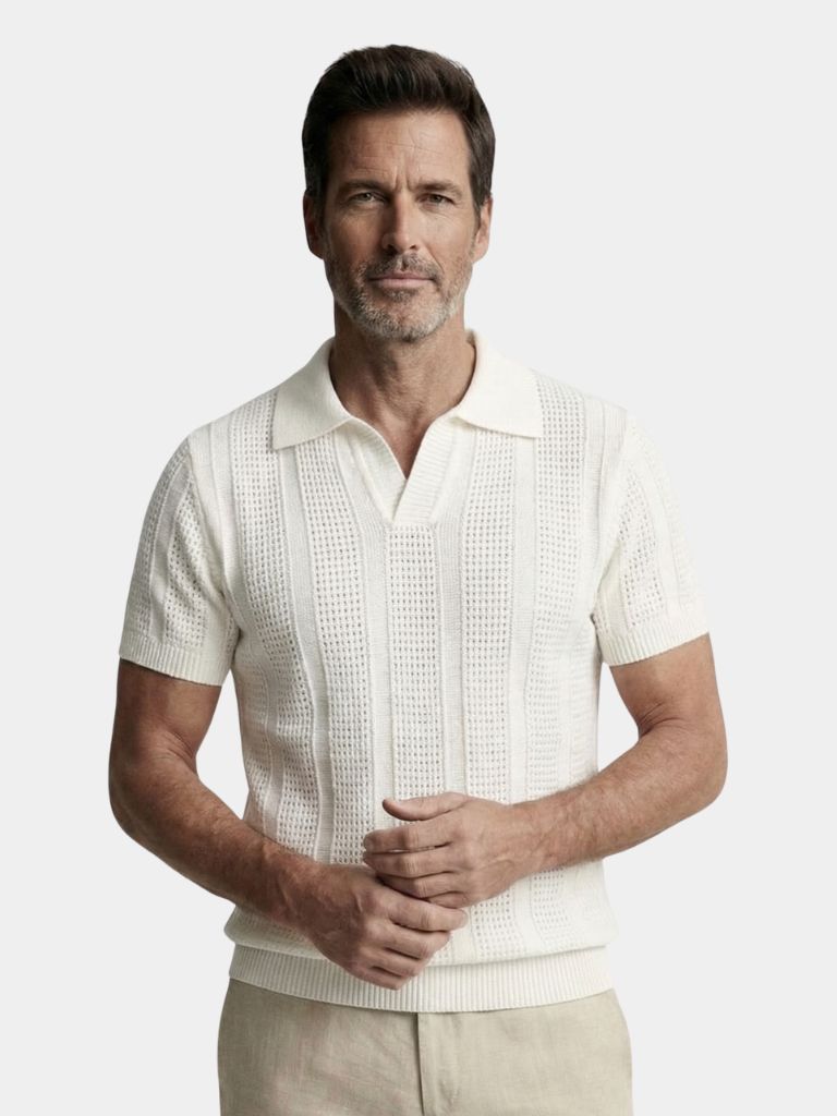 Montaracrest Polo Costa d'Avorio in beige with collar and buttons, showcasing a classic men's polo shirt.