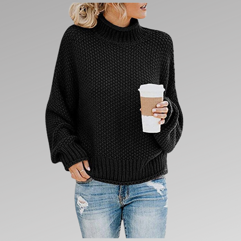 Fenna™ | Maglione a Collo Alto in Maglia Grossa