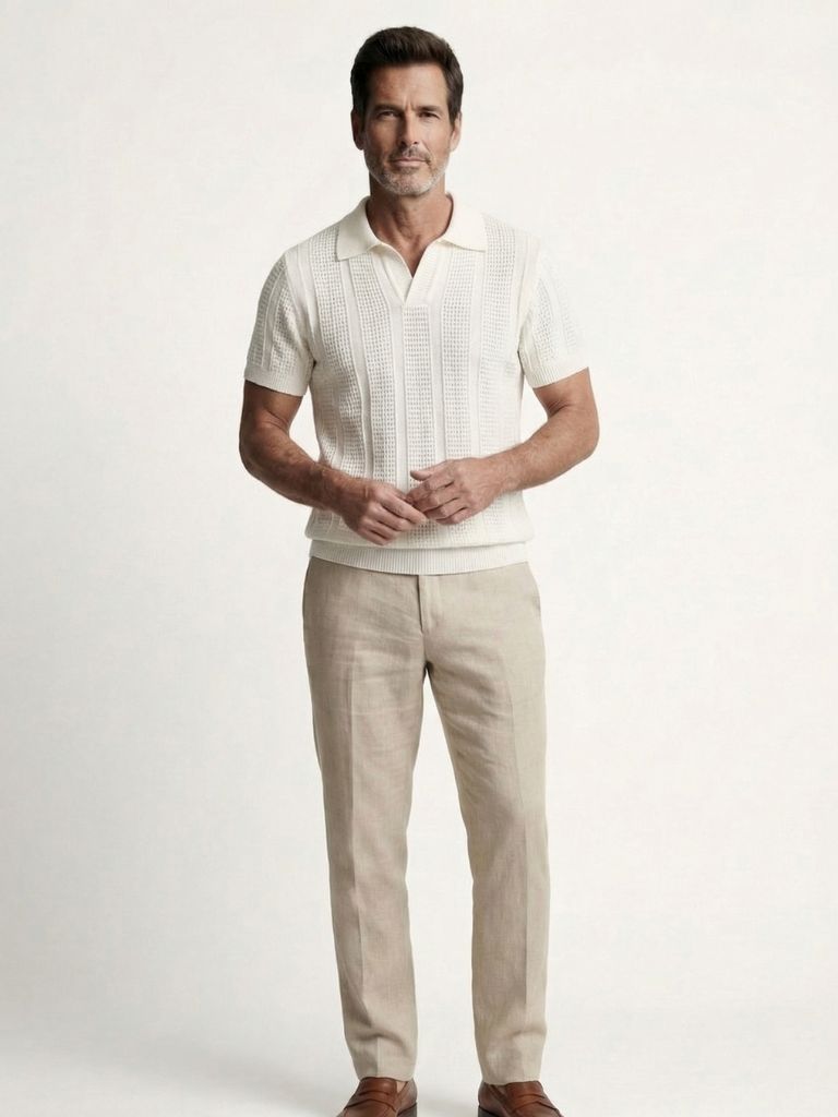 Light beige Montaracrest Polo Costa d'Avorio polo shirt with short sleeves and classic collar, displayed flat.