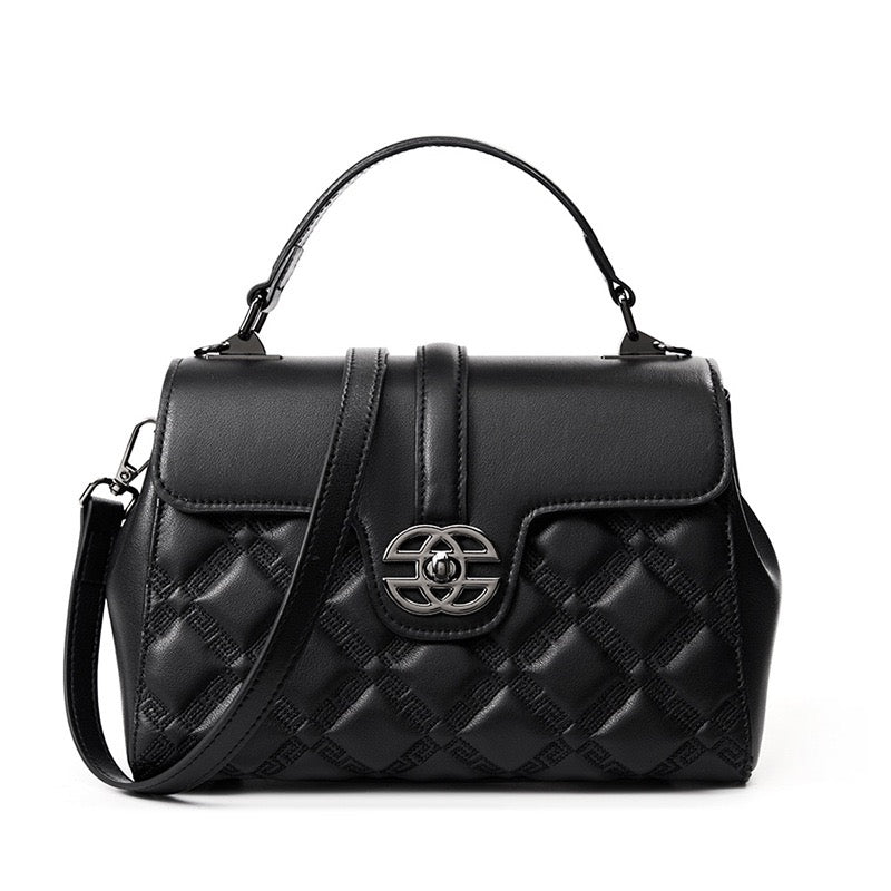 Commuter Genuine Leather Embossed Tote Crossbody Bag