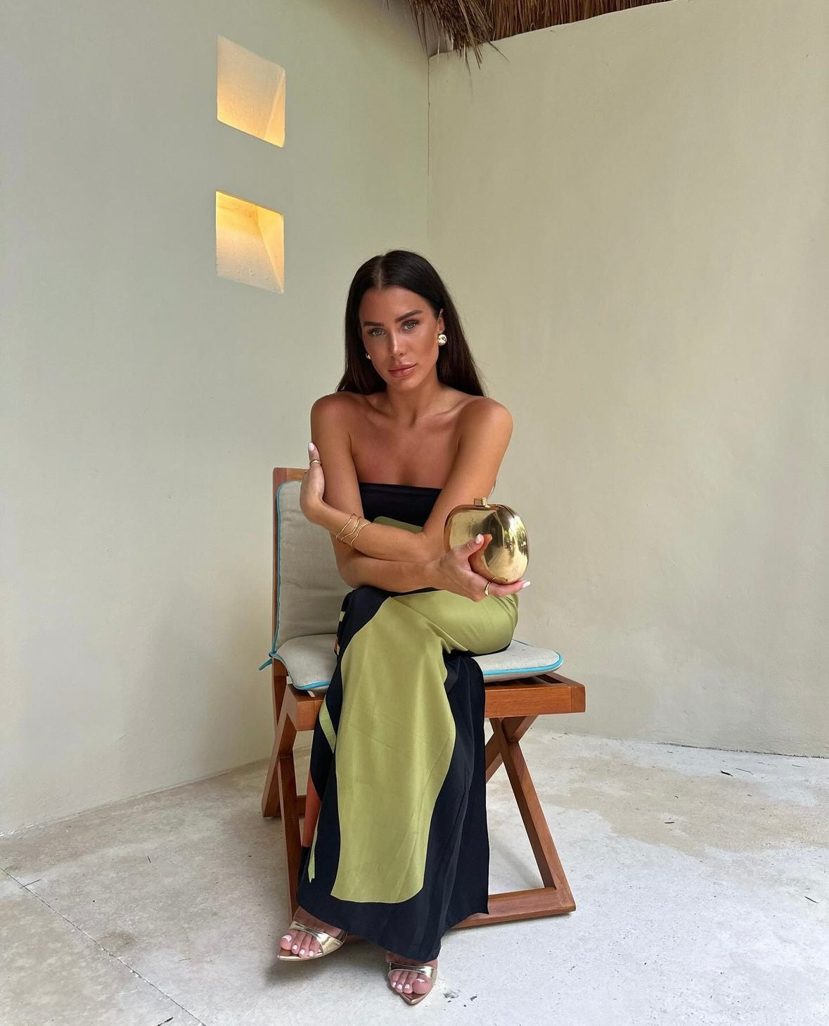 Abstract Strapless Maxi Dress - Montaracrest