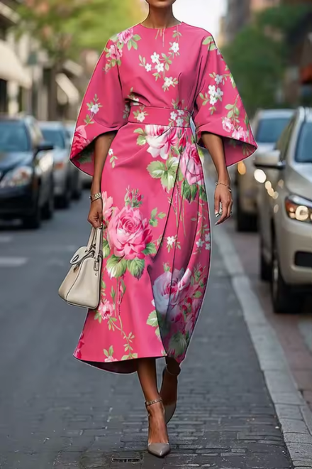 Alessia™ floral maxi dress by Montaracrest featuring a regal, flowing design with vibrant flower patterns and elegant silhouette.