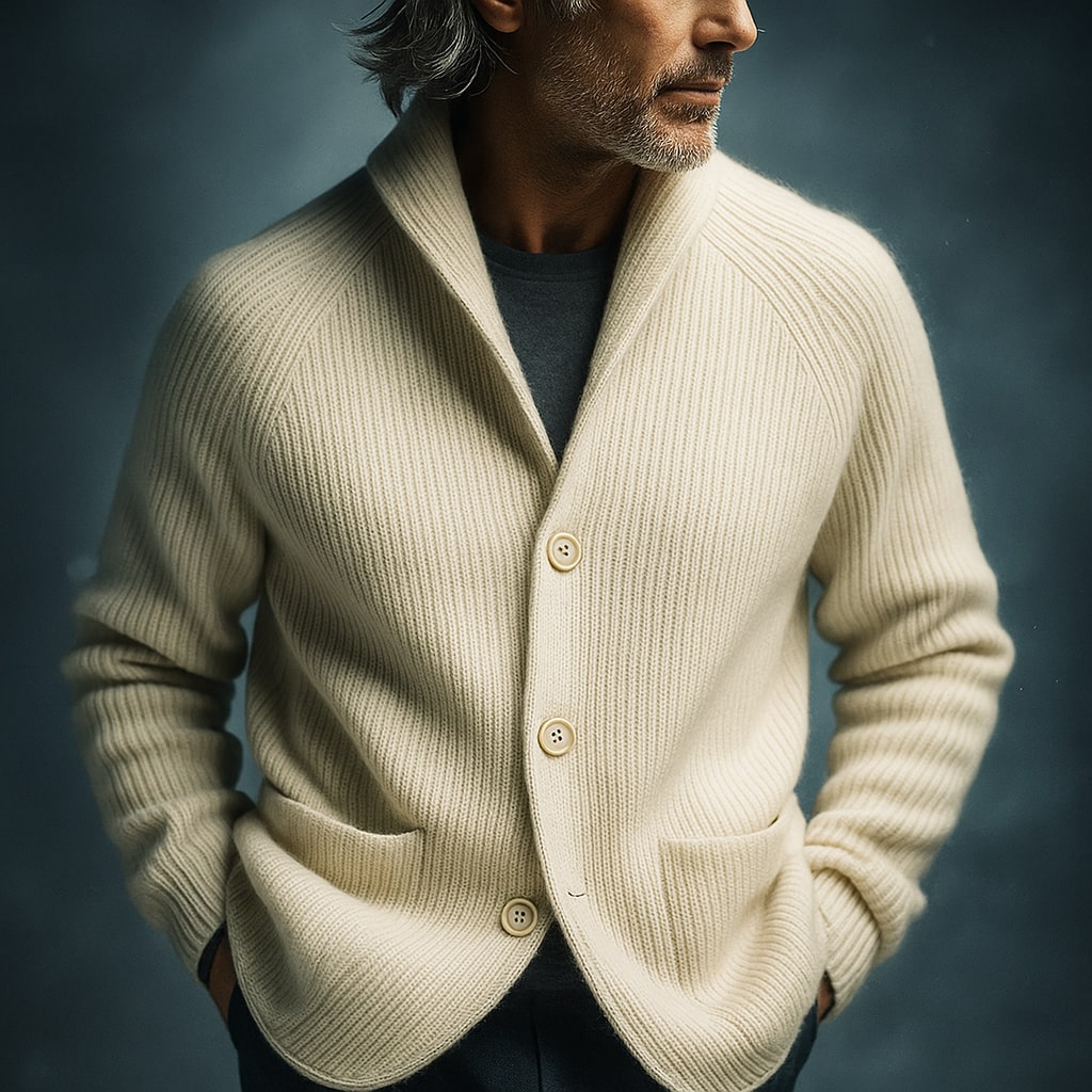 Lightweight knit cardigan by Montaracrest with buttons, made from a soft fabric, designed for a casual look.