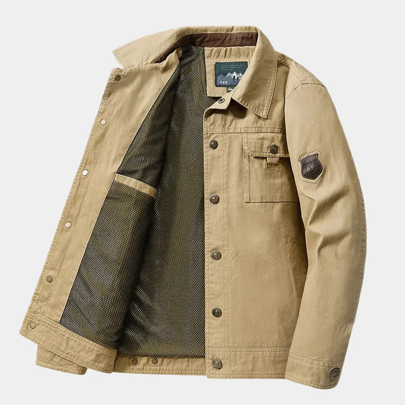 Vintage cotton Giacca Brenton in natural color from Montara & Crest, featuring classic design and tailored fit.