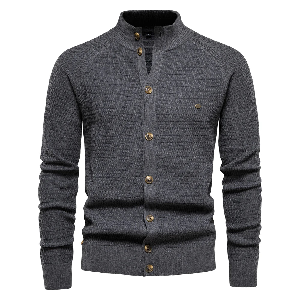 Ottmar cotton cardigan by Montaracrest, featuring a cozy, stylish knit design in a neutral color, perfect for casual wear.