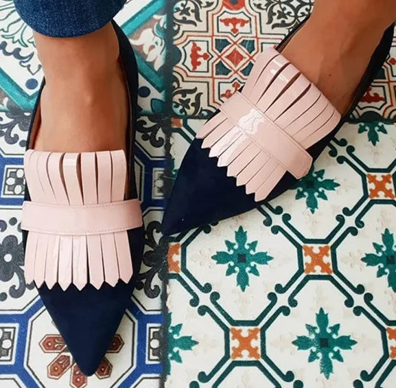 Open-back Montaracrest décolleté with a tacco heel, showcasing elegant design and stylish craftsmanship.