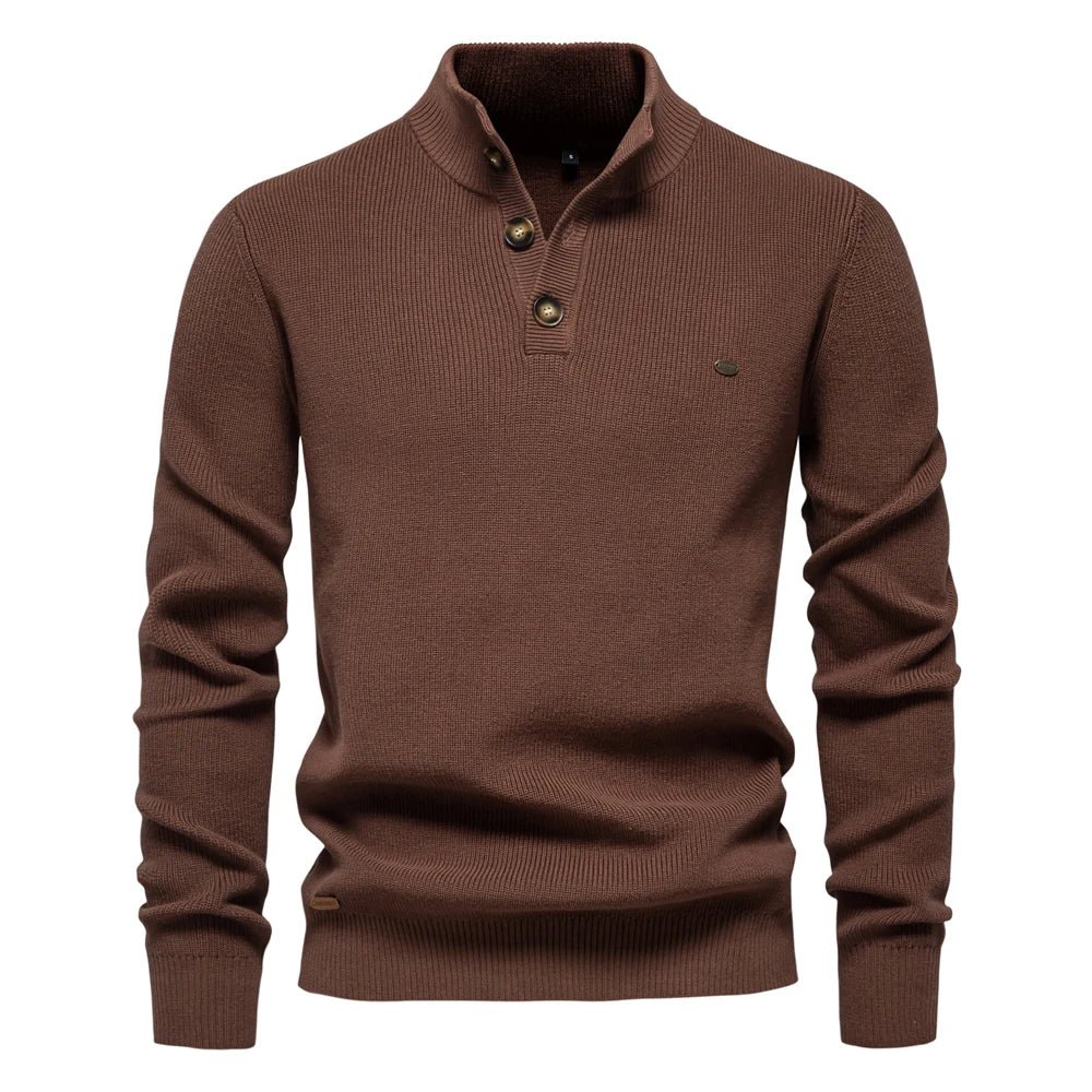 Montaracrest Konrad men's elegant button-up pullover with stylish design, featuring a classic fit and refined knit fabric.