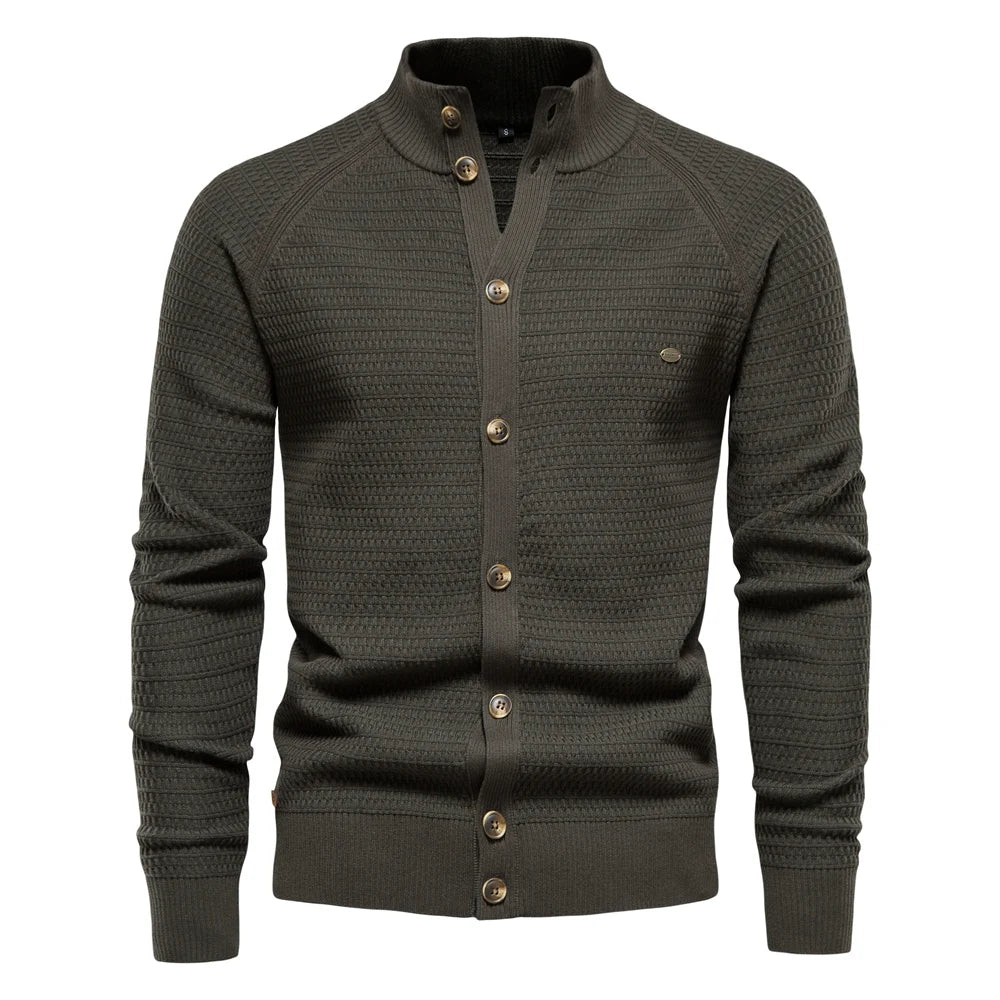 Ottmar cotton cardigan by Montaracrest, featuring a soft knit fabric and classic design, displayed on a neutral background.