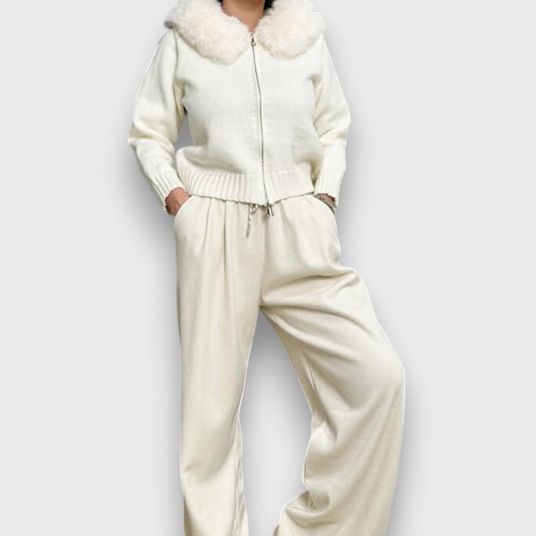 Alisanne – Giacca a maglia con zip e colletto in faux fur - Montaracrest