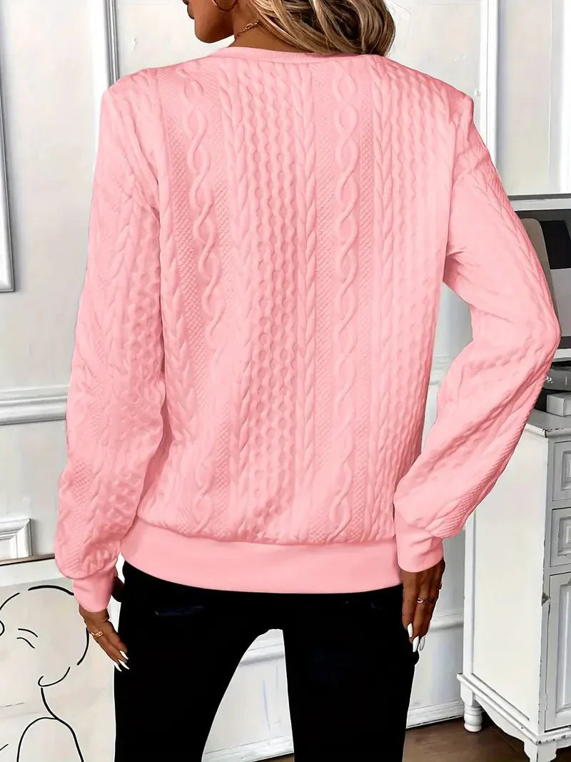 Montaracrest Amy™ sweater with ribbed cuffs and neckline, soft knit fabric, in a stylish, casual design.