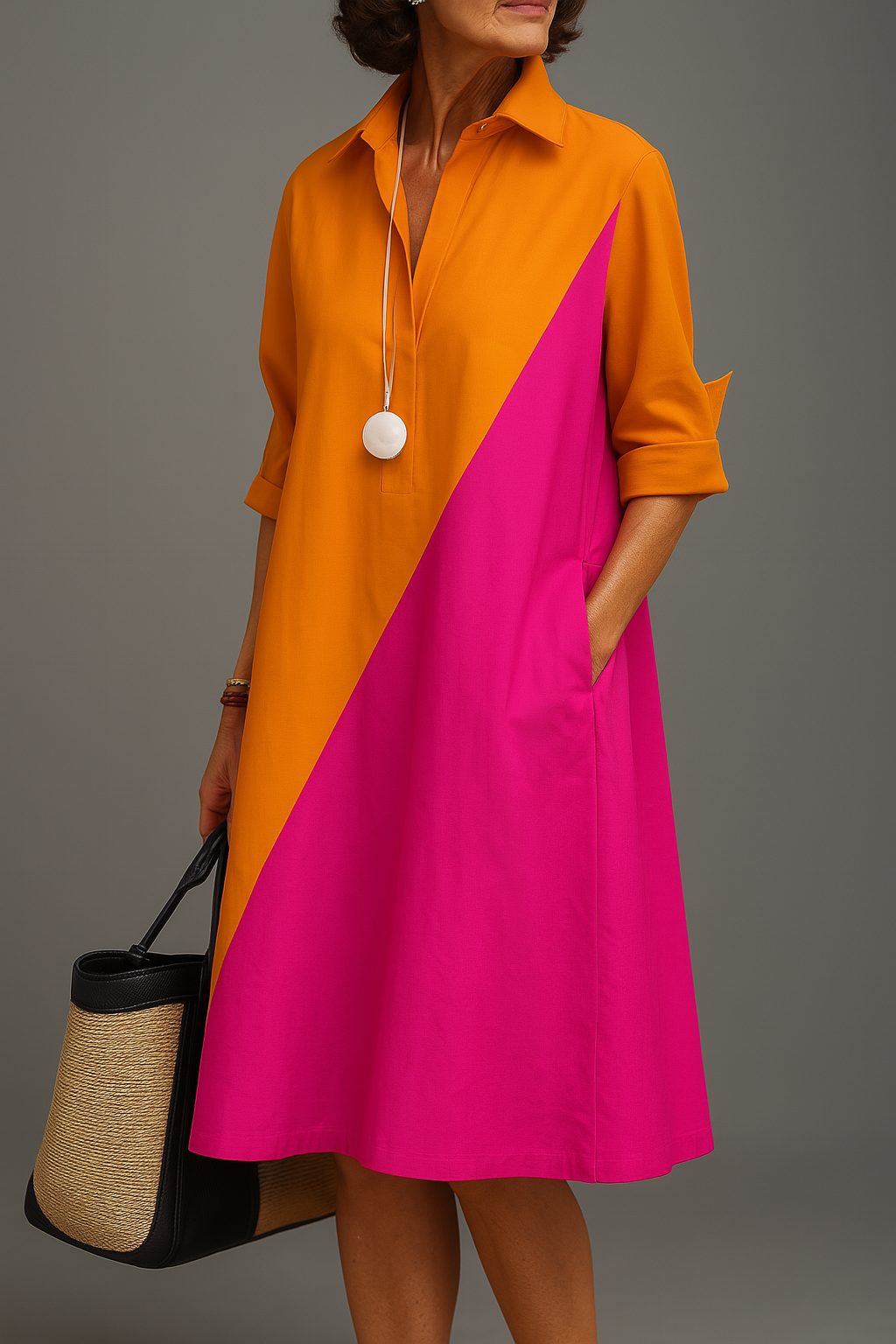 Beatrice elegant midi dress by Montaracrest featuring a stylish blouse-inspired design and flowing fabric, perfect for sophisticated occasions.
