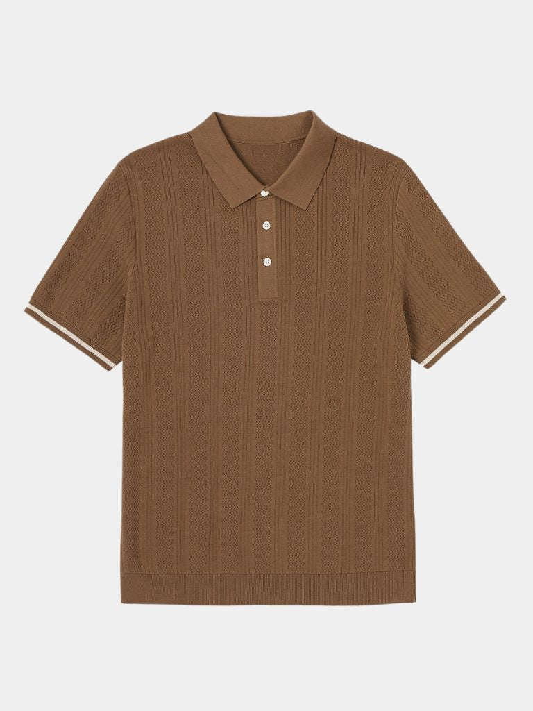 Montaracrest Café Milano Polo in navy with cross crown logo, classic polo shirt with collar and short sleeves.