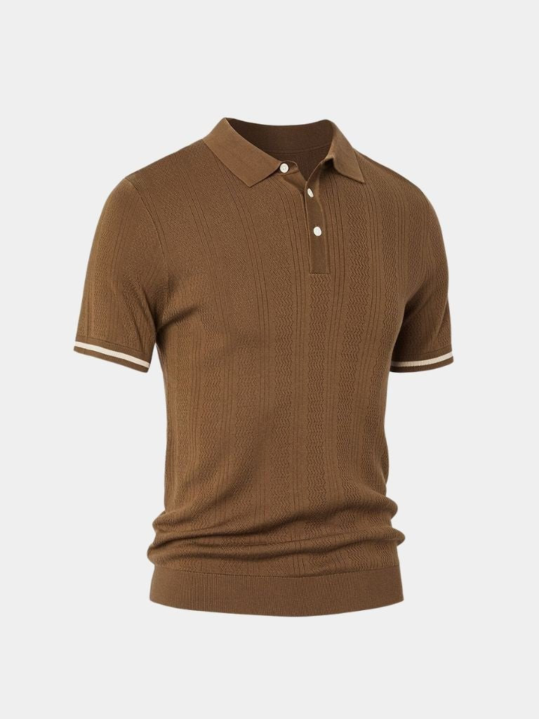 Montaracrest Café Milano Polo shirt with cross crown logo, soft fabric, classic fit in stylish design.