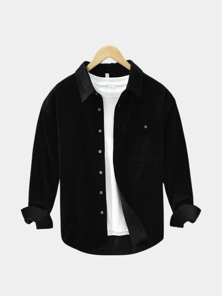 Montaracrest casual corduroy shirt in velvet fabric with a cross crown design, featuring a relaxed fit and button-front style.