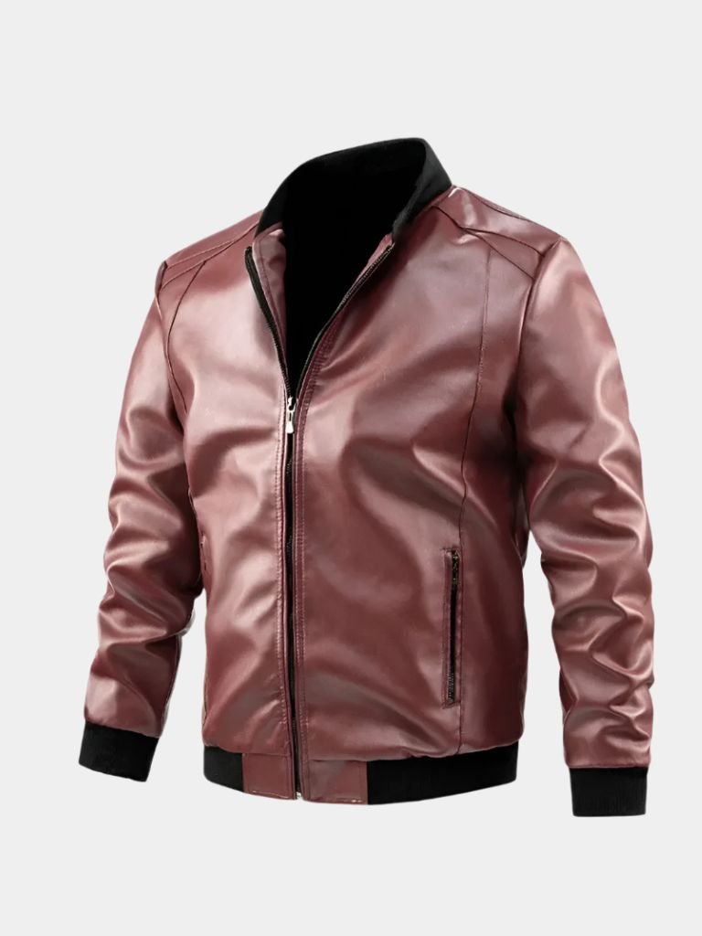 Montaracrest essential leather jacket, stylish black leather jas with cross crown details, casual and versatile for everyday wear.