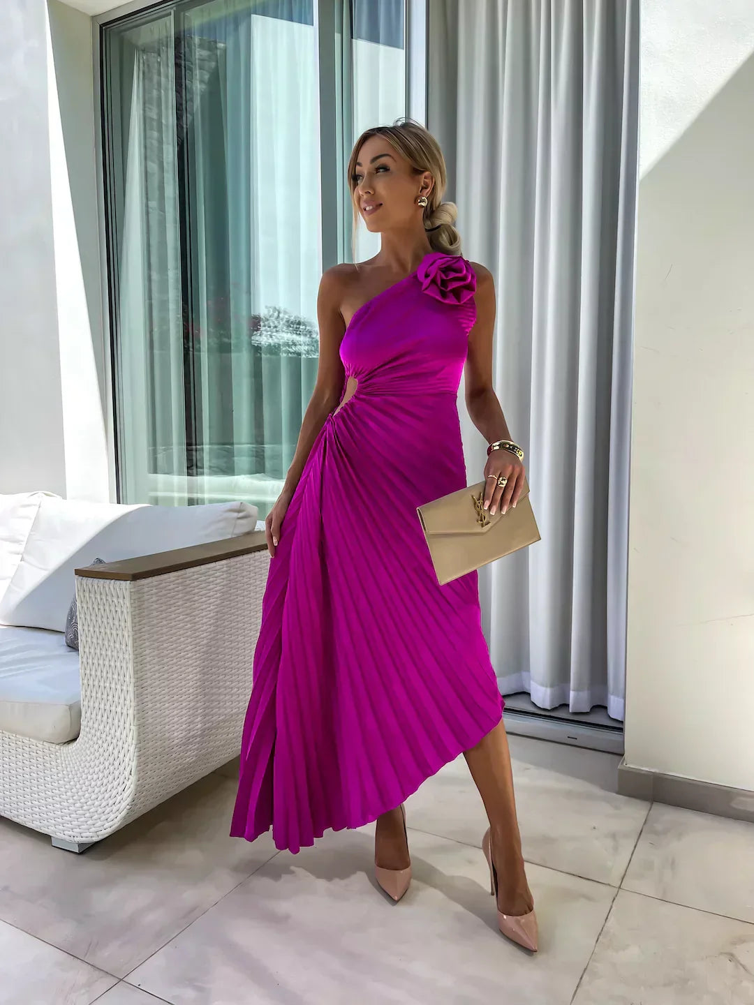 Floral Asymmetry Dress - Montaracrest