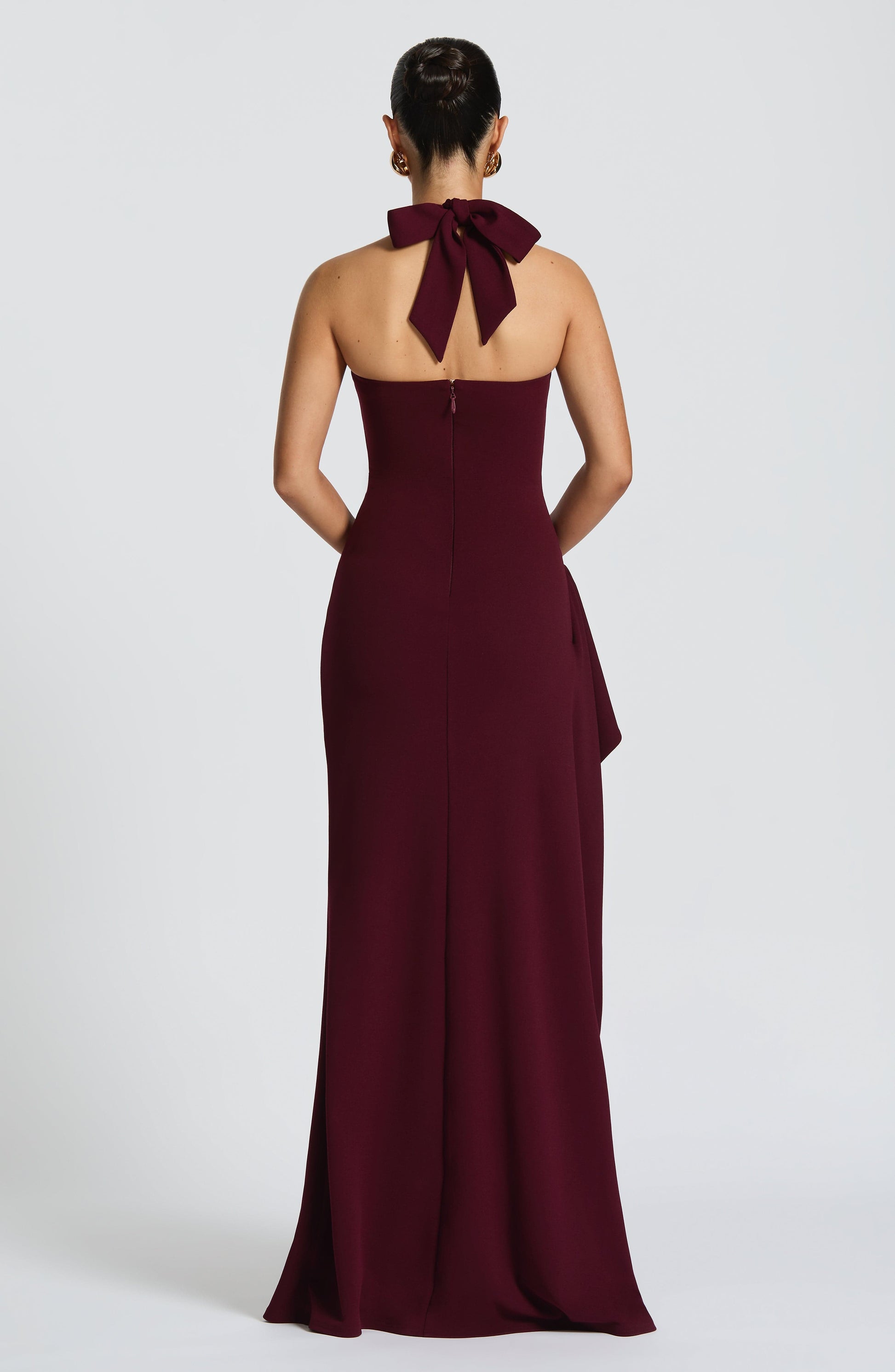 Montaracrest Enchant Maxi Dress in cherry lacquer color, featuring a flowing silhouette and elegant design.