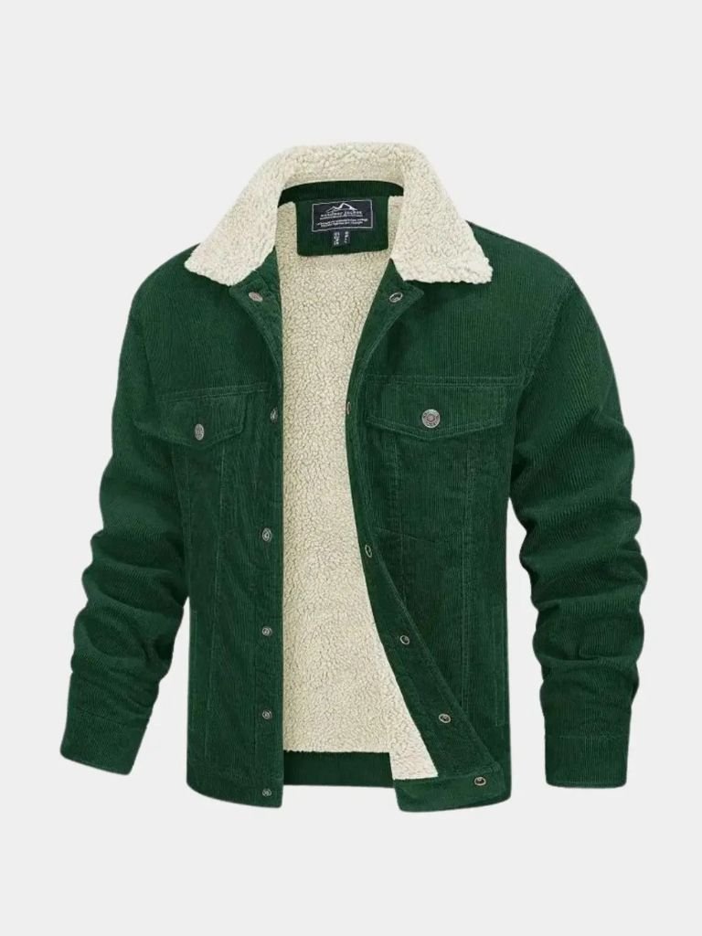 Montaracrest Heritage Corduroy Sherpa Jacket, a warm, stylish outerwear piece with a cozy sherpa lining and classic design.
