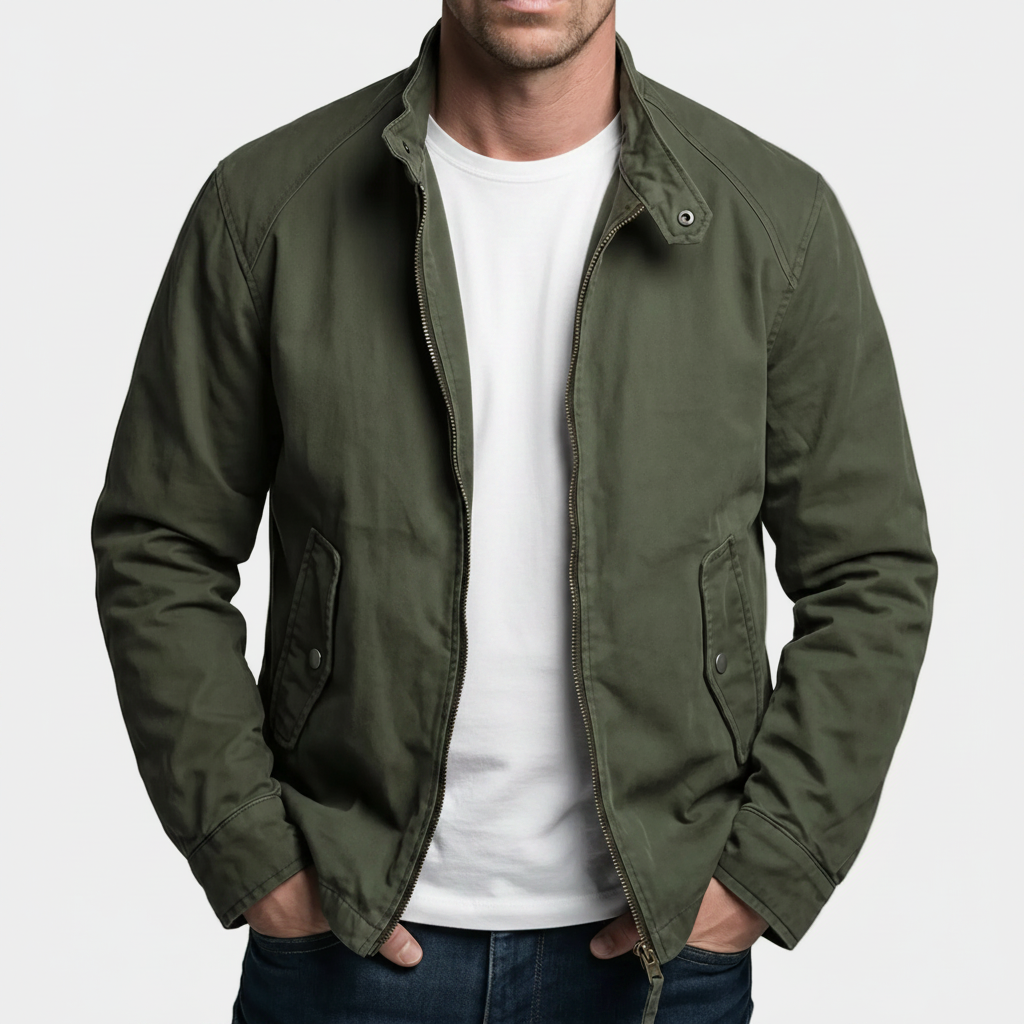 Giacca Dayton in Cotone Vintage con Chiusura a Zip