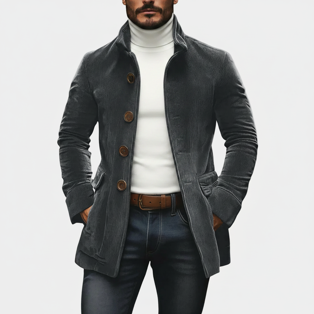 Montaracrest ROVESSA ROMA men's cotton ribbed jacket, casual men's jacket with a structured fit and stylish design.