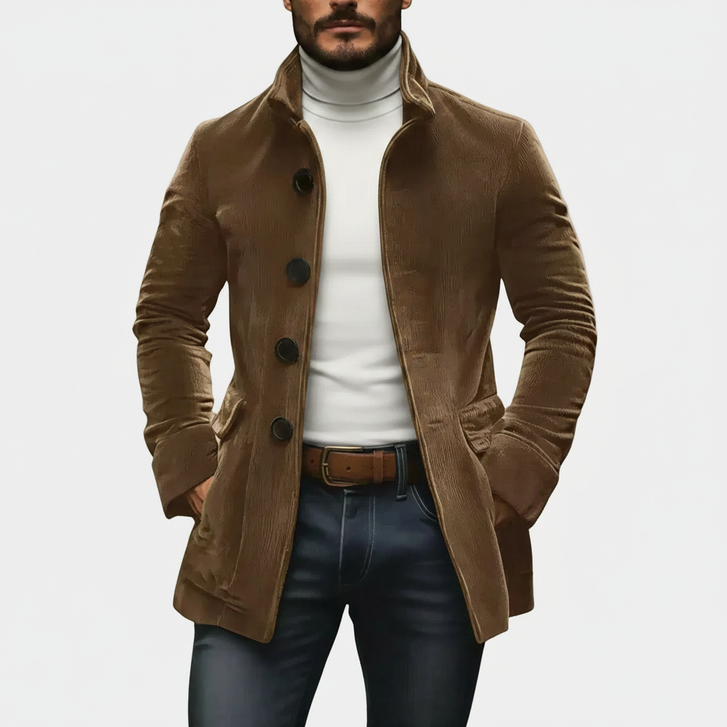 Montaracrest ROVESSA ROMA men's cotton ribbed jacket, stylish and comfortable, shown in a natural pose.
