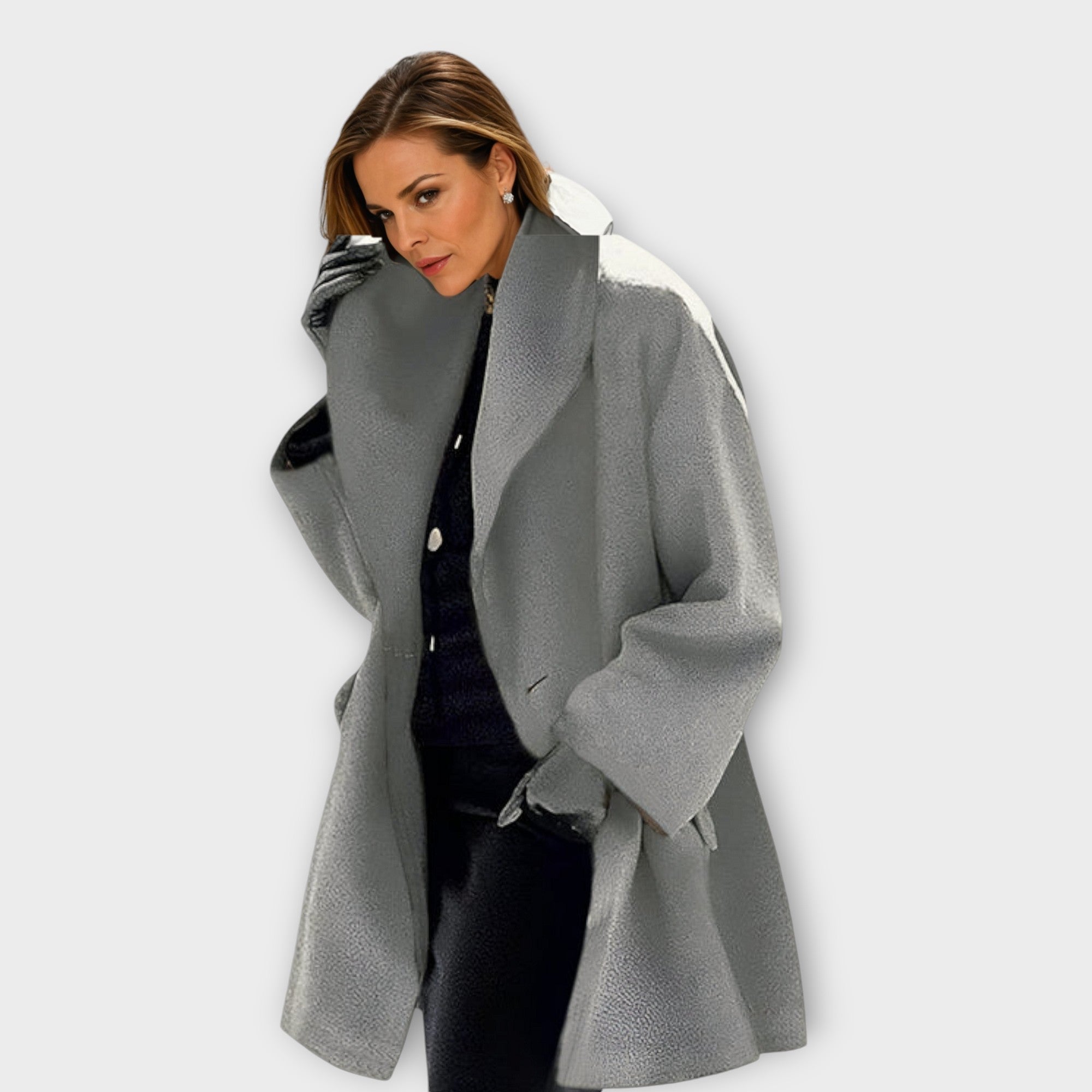Montaracrest Benedetta™ windproof wool jacket displayed on a hanger with a button-up front and tailored fit.