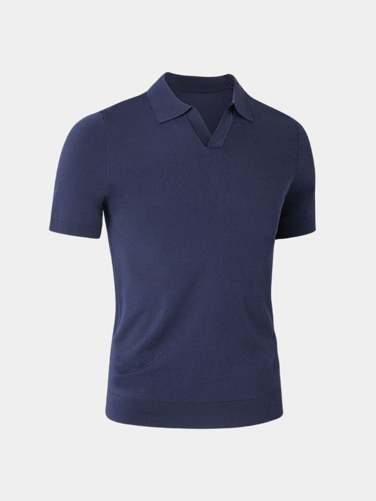 Navy Polo Classe Marina by Montaracrest featuring a classic polo design with a cross crown emblem on the chest.